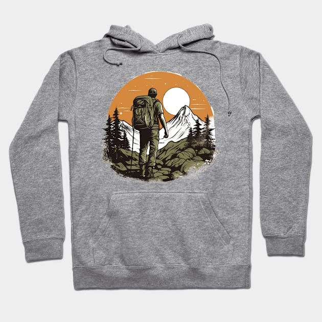 Take a step back in time with a vintage hike Hoodie by Pixel Poetry